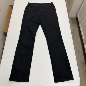Levis Bold Curve Mid Rise Straight Leg Jeans Black Denim Size 6/28 5368